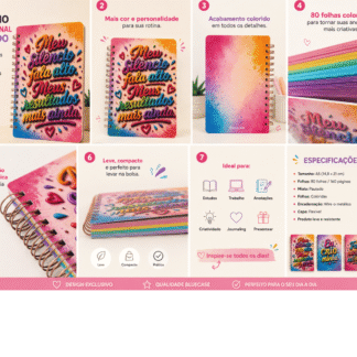 Caderno Motivacional Colorido
