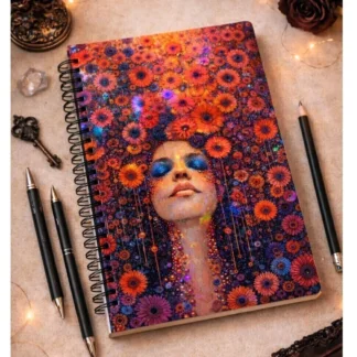 Coleção Alma em Flores - Caderno 120 Folhas Modelo 1 - Produto sob encomenda 5 dias para produção
