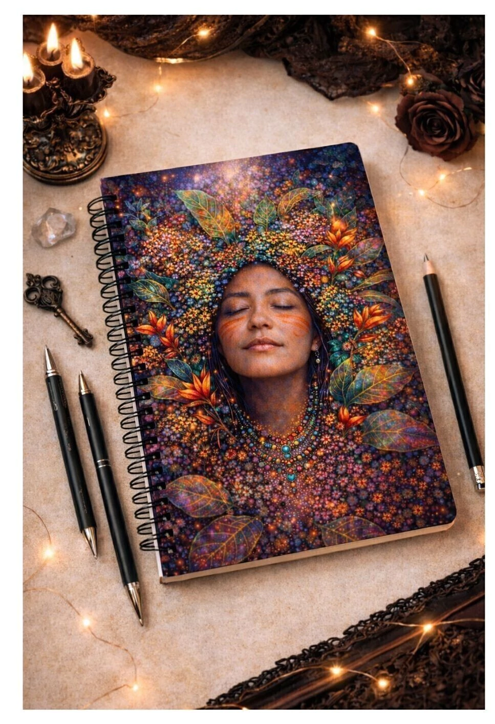 Colecao Alma em Flores Caderno 120 Folhas Modelo 4 - Produto sob encomenda 5 dias para produção