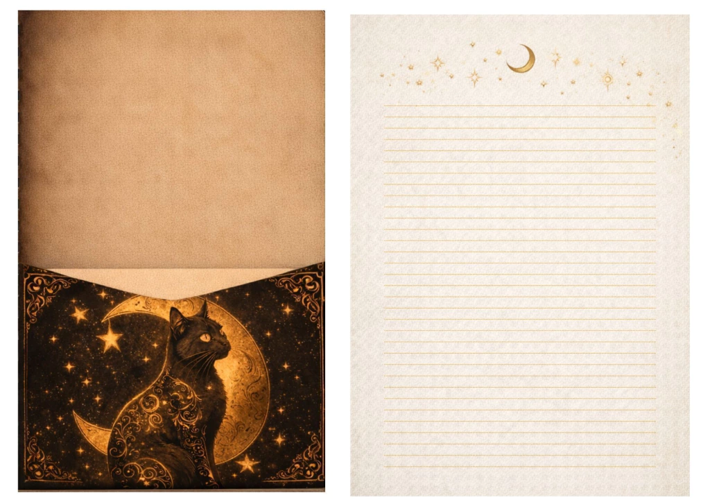 Caderno Gato da Lua 120 Folhas | Coleção Noite Gótica - Produto sob encomenda 5 dias para produção - Imagem 2