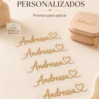Nomes personalizados termocolantes dourados prontos para aplicar