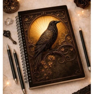 Caderno Gótico Corvo Imperial | 120 Folhas - Produto sob encomenda 5 dias para produção